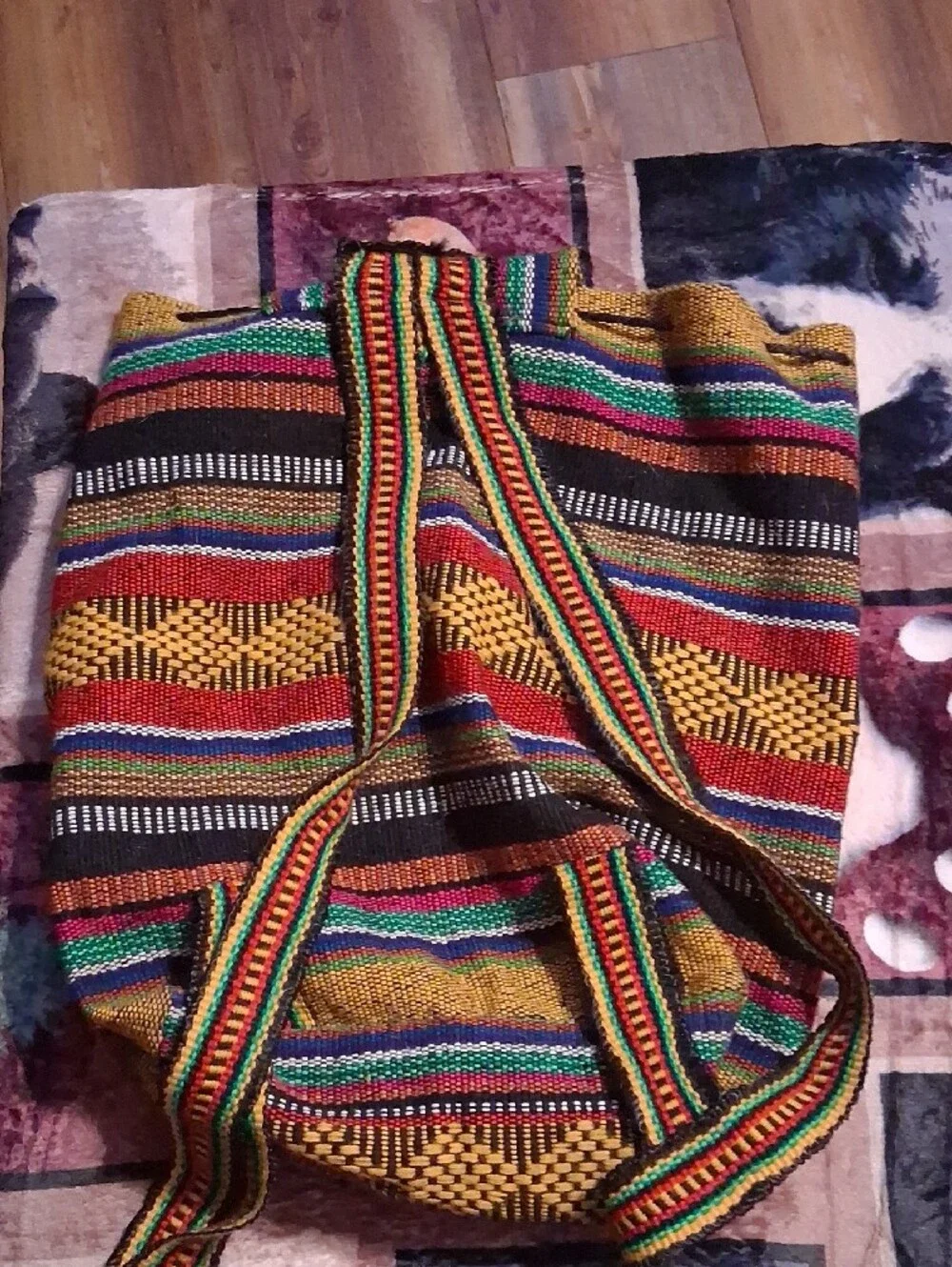 Handwoven Multicolor Stripe Women’s Backpack